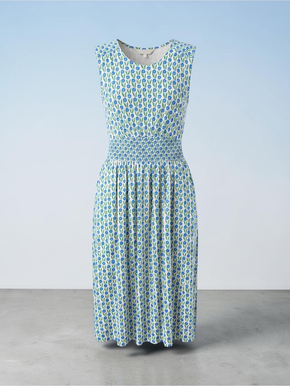 Boden Blue & Green Sleeveless Maxi Dress